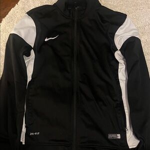 Nike Black and White Dri-FIT Athletic Full-Zip Jacket